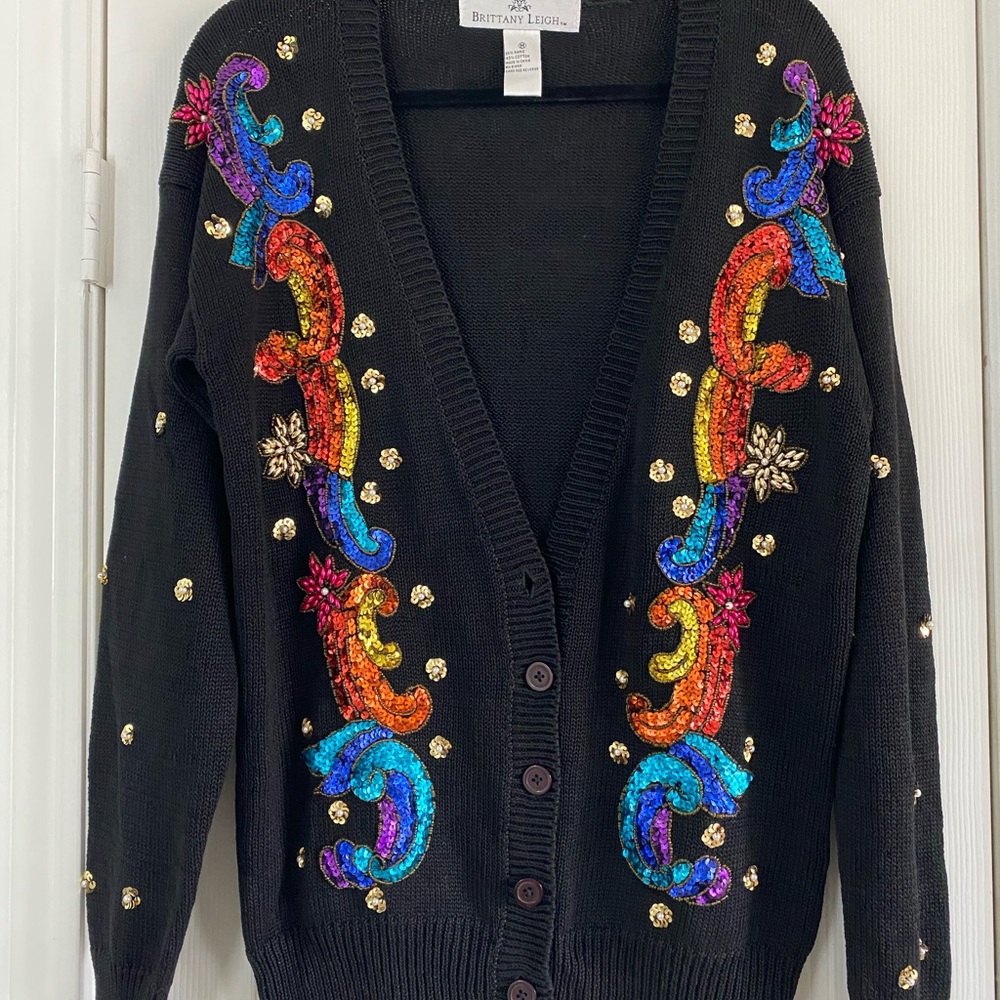 Multi Color Sequined Cardigan